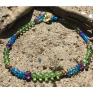 Original Boho Choker Hand Crafted Beaded Choker/Necklace By London About 17"